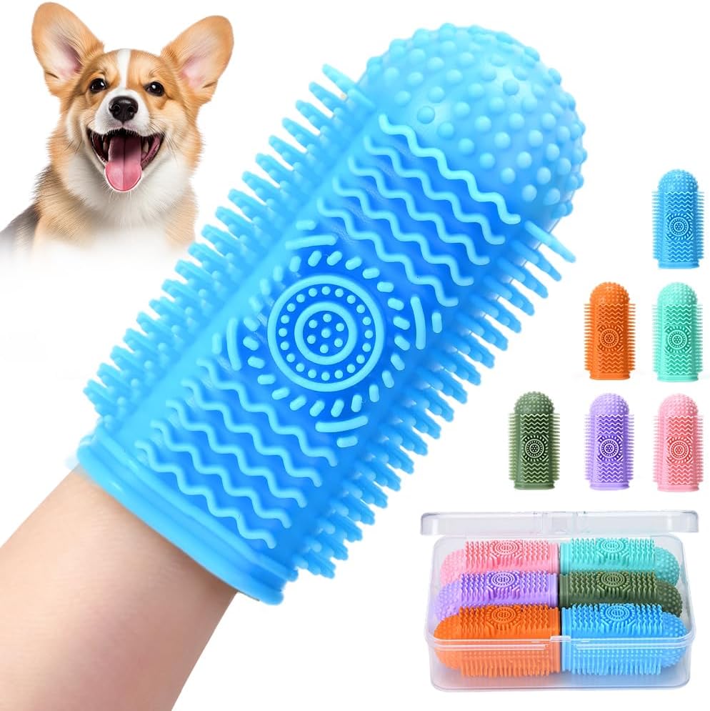 6Pcs-Silicone-Dog-Toothbrush,360°-Dog-Tooth-Brushing-Kit,Finger-Toothbrush,Cat-Tooth-Brush,Teeth-Cats-93