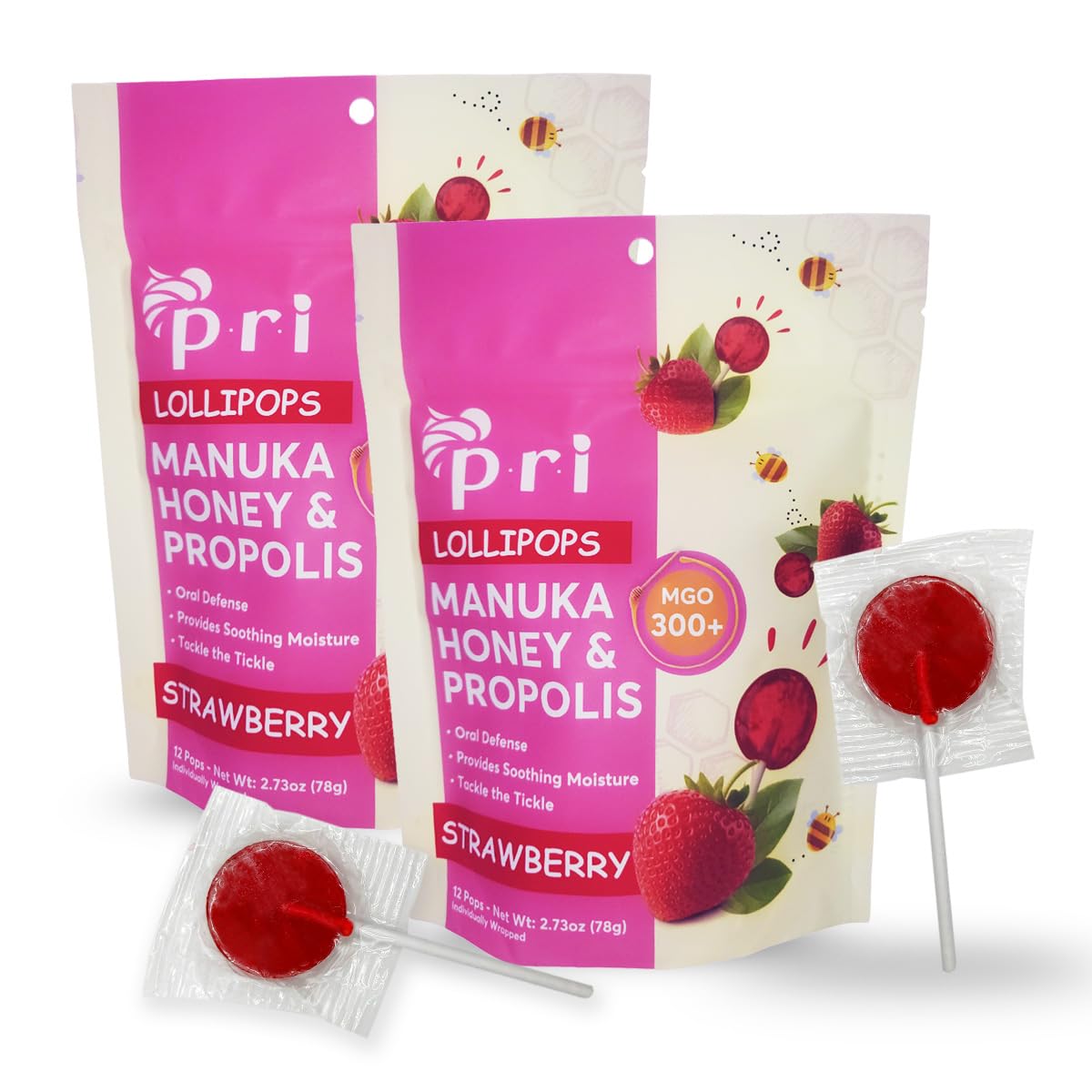 PRI-Manuka-Honey-Lollipops-with-Propolis,-Certified-MGO-2439