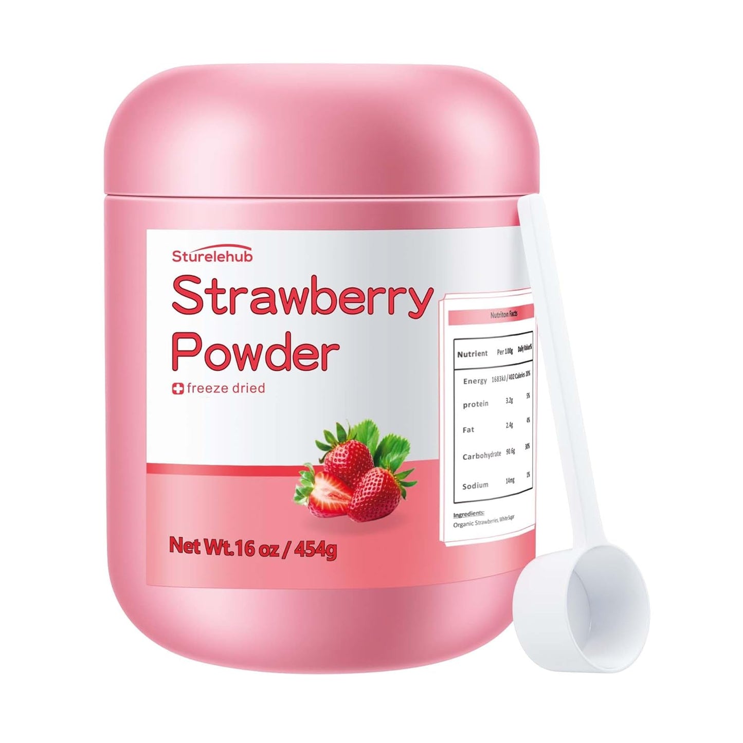Sturelehub-Strawberry-Powder,-Freeze-Dried-Strawberry-Powder,-with-Sugar,16oz-/-454g,-Organic,-Drinks-Cakes-316