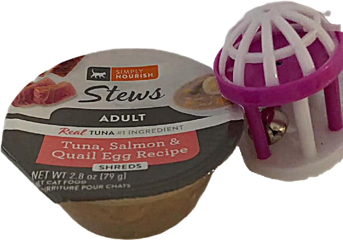 SIMPLY-NOURISH-Adult-Cat-Stew-Shreds-6-2.8-Ounce-Cups.-Plus-Cat-Will-(Tuna,Salmon-Quail139
