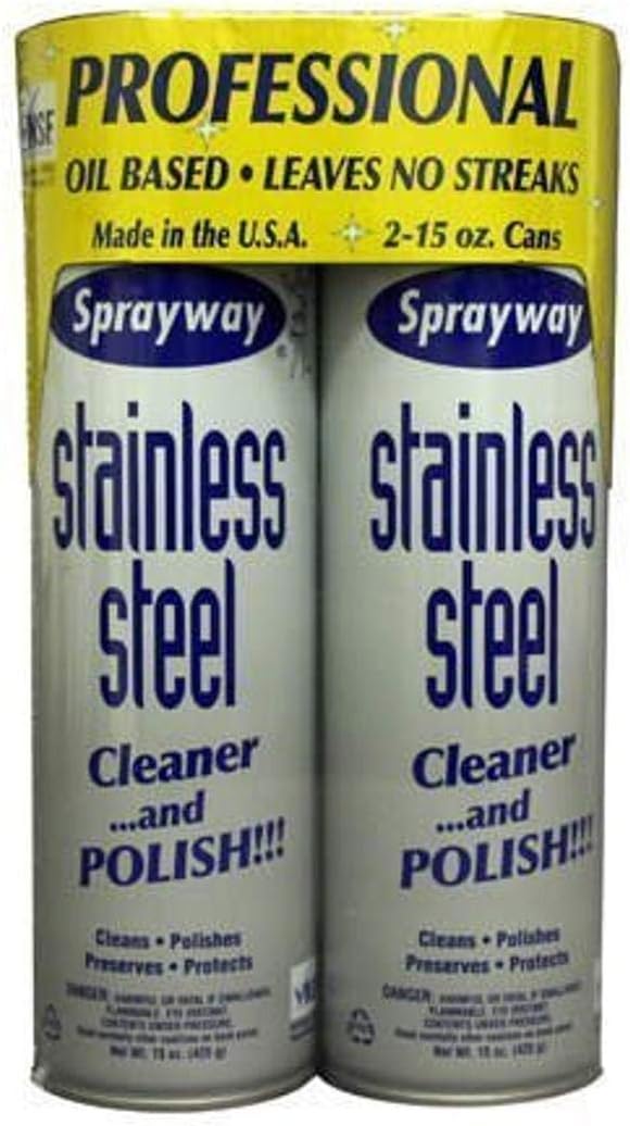 Sprayway-Stainless-Steel-Cleaner,-2/15oz-Can,-Pack-of-2---262