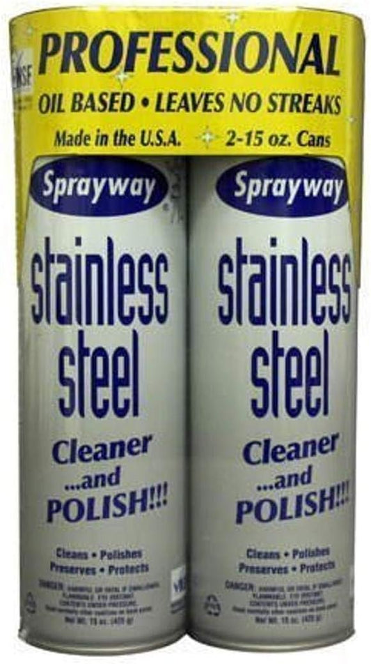 Sprayway-Stainless-Steel-Cleaner,-2/15oz-Can,-Pack-of-2---262