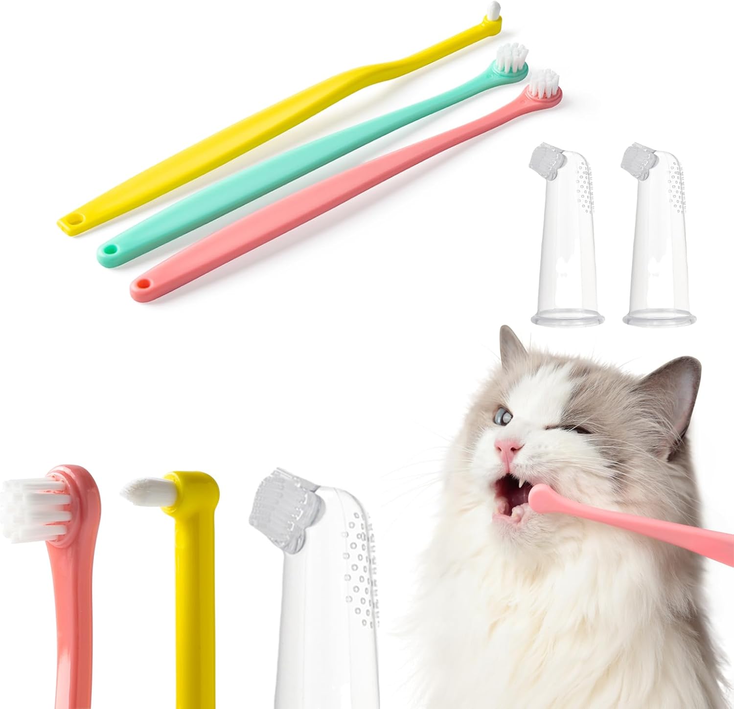E.M&S.T-by-Emmeliestella-Small-Dog-&-Cat-Toothbrush-Kit?Micro-Head,-Kitten-Toothbrush,-Finger-435