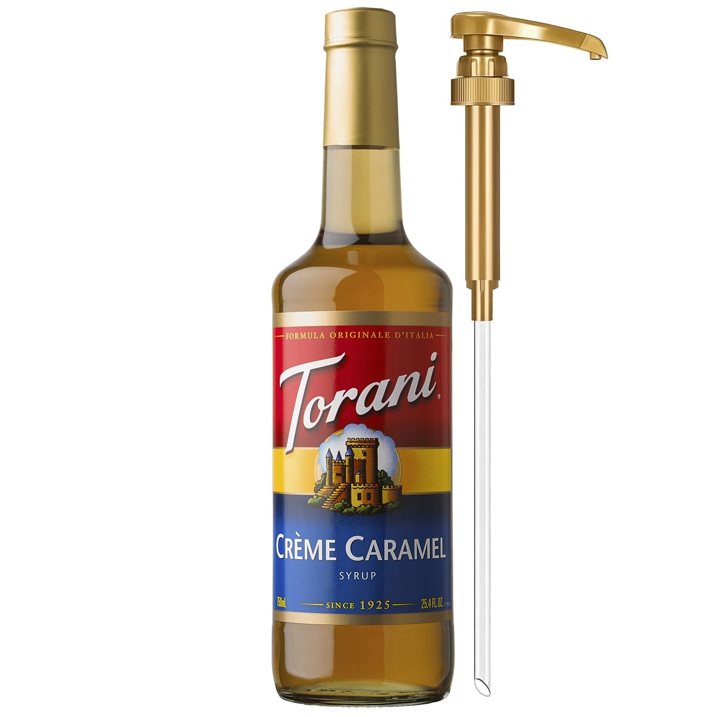 Torani-Coffee-Syrup,-Crème-Caramel-Flavoring-for-Drinks,-Glass-Bottle-with-Pump-25.4---1245
