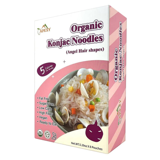 Apexy-Organic-Shirataki-Konjac-Noodle-8-Pouches-Total-42.24oz.-Calorie,-361