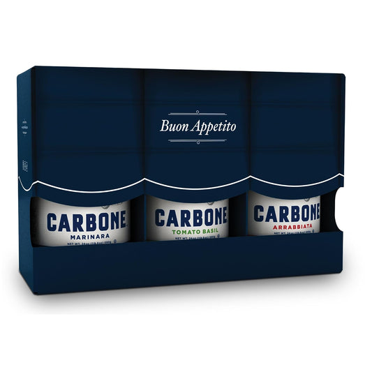 Carbone-Fine-Food-3-Jar-VARIETY-PACK-of-Marinara,-Arrabbiata,-and-Tomato-Basil-570