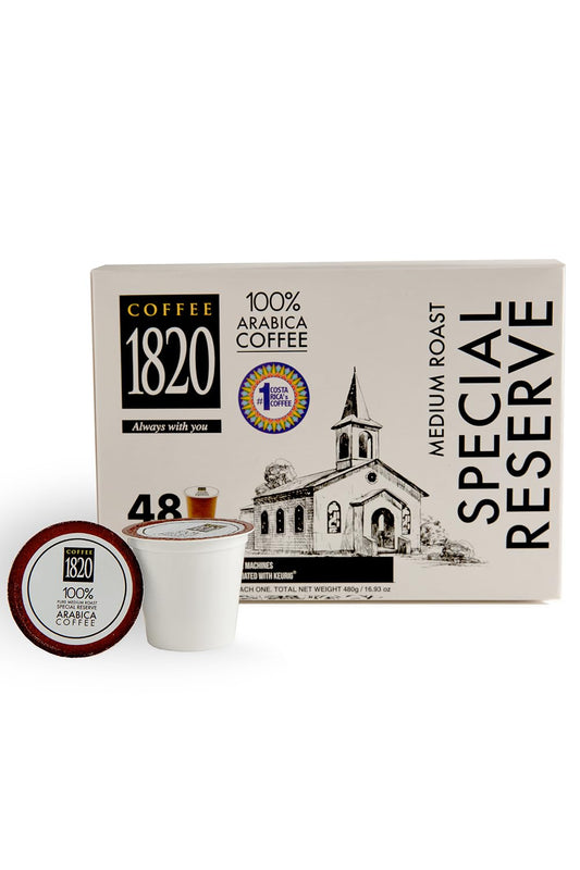 Café-1820-Special-Reserve-Ground-Coffee-Cups,-Premium-Costa-Rican-Blend,-1-Arabica,-1052