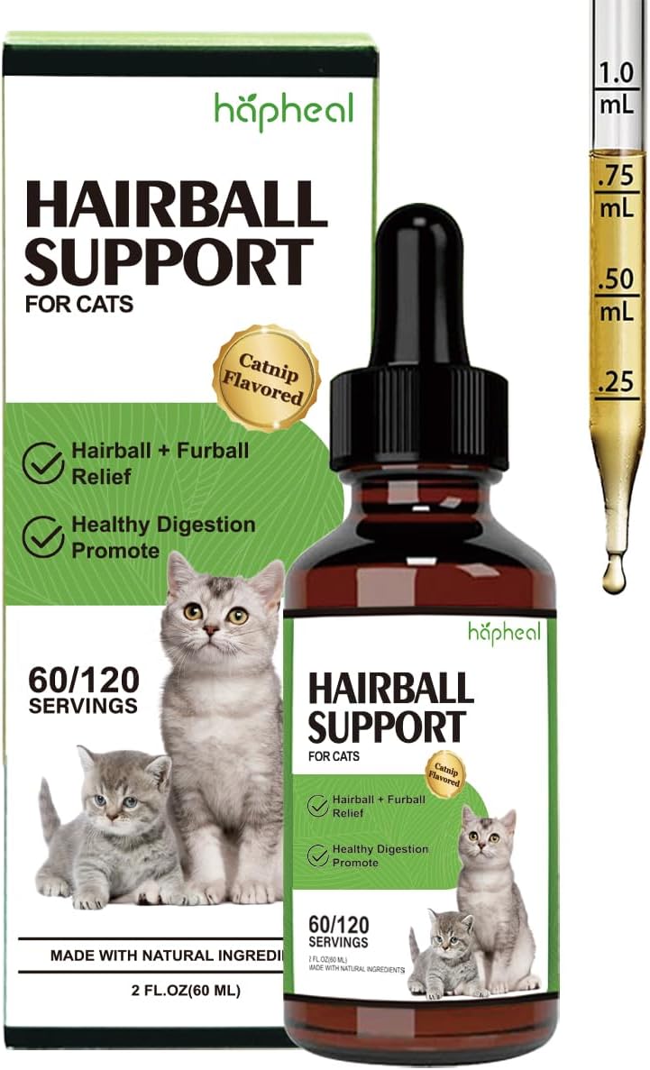 Cat-Hairball-Support-Drops,-Digestive-Aid,-Furball-Treatment,-Hairball-Cat-Treats-for-Skin-525