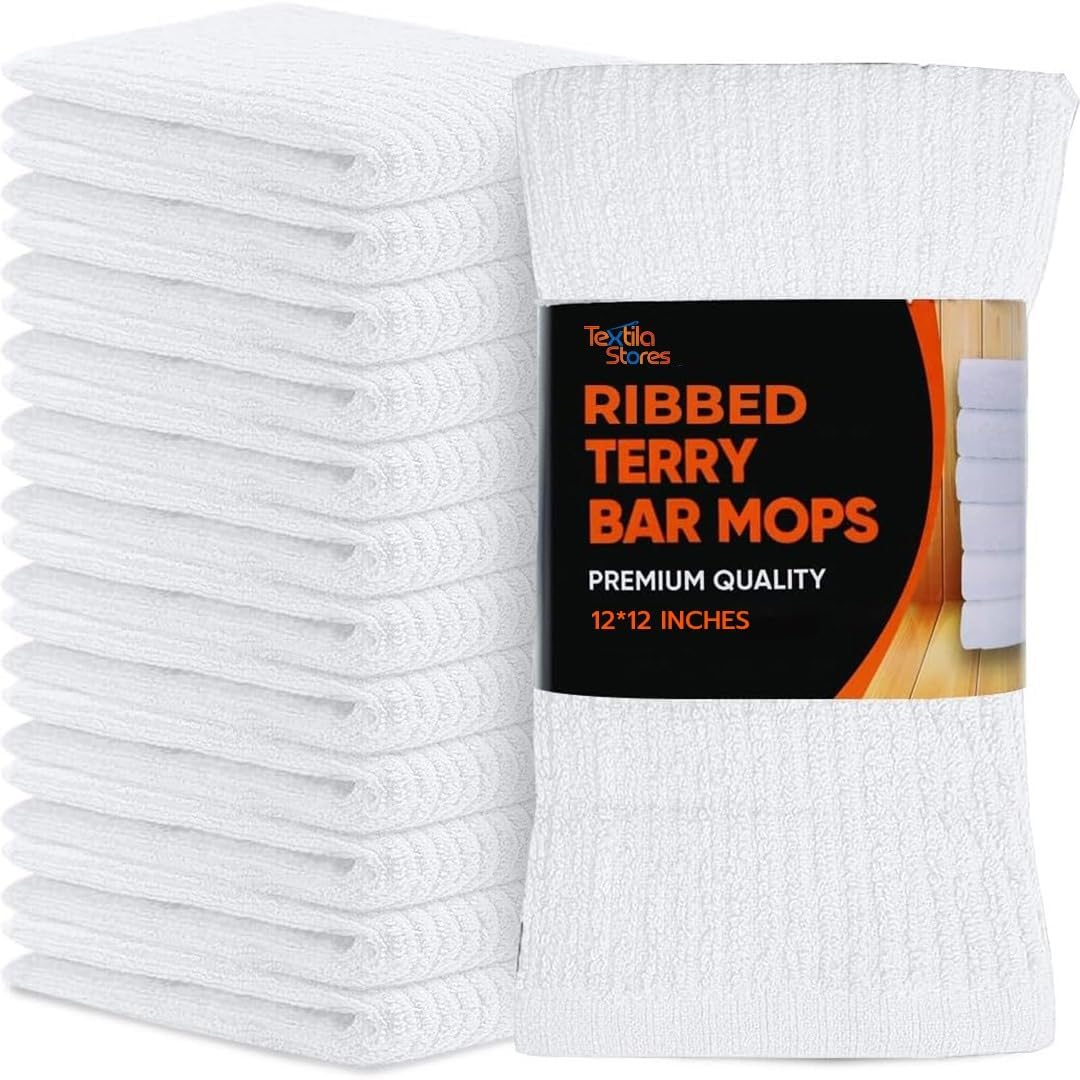 Textila-Bar-Mop-Towels---1-Cotton,-12x12-Inches,-Pack-3283