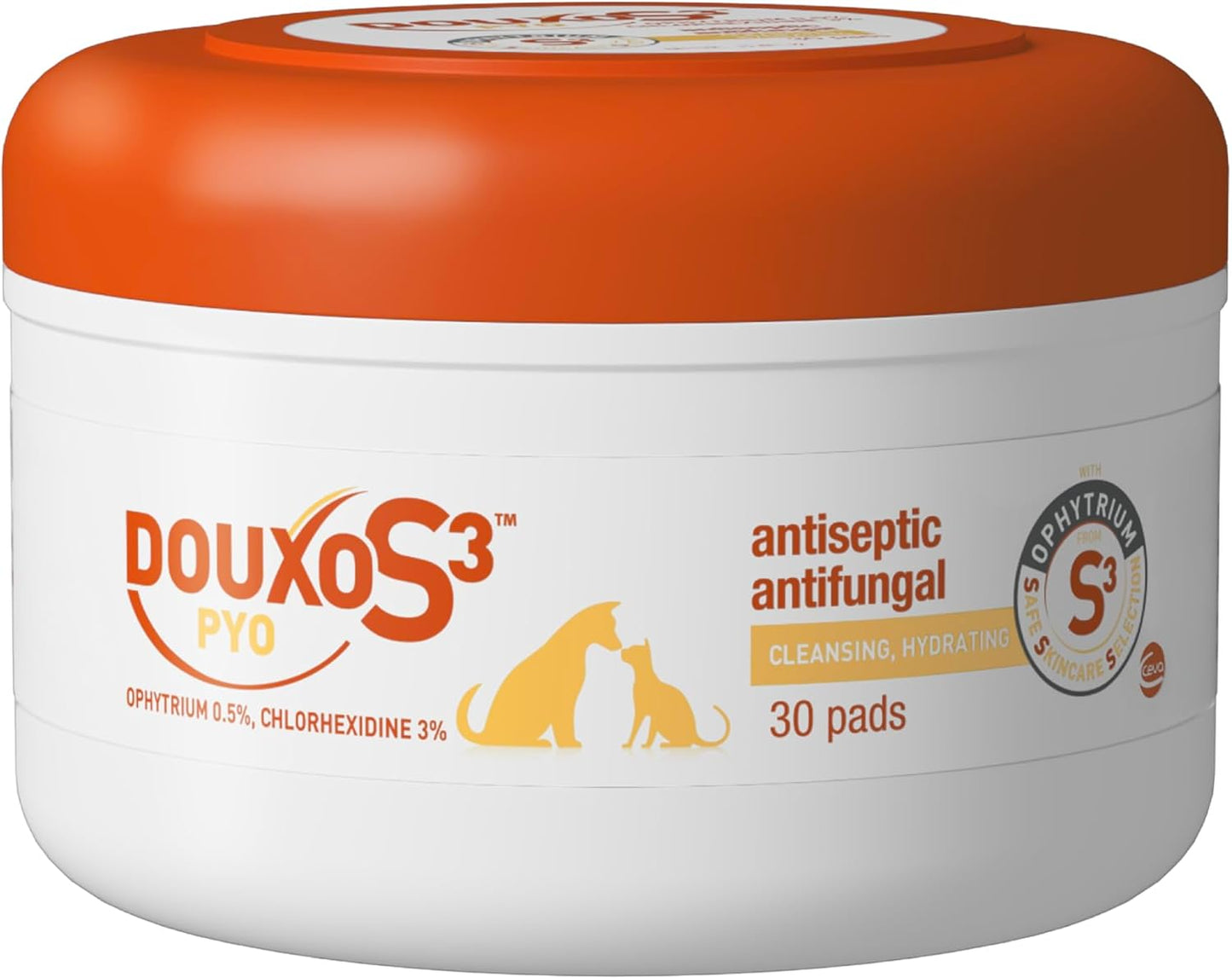 Douxo-S3-Pyo-Pads,-Contains-0.03-Chlorhexidine-&-0.005-Ophytrium,-Antiseptic-Hydrating,-698