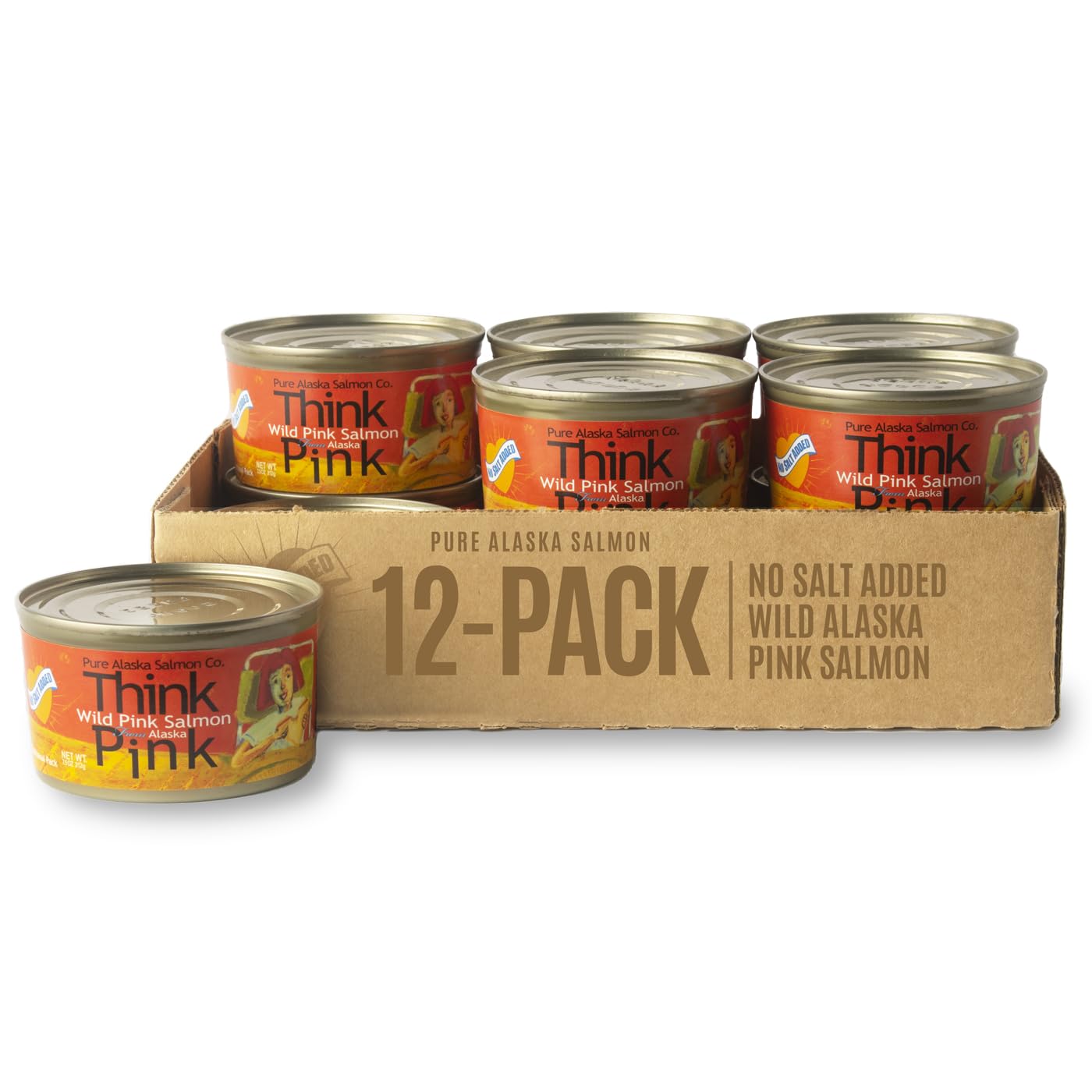 Sin-sal-añadida-Think-Pink-Wild-Alaska-Pink-Salmon-12-paquetes-de-de-731