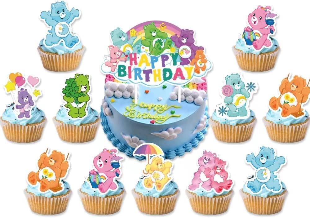 25pcs-Cute-Bear-Birthday-Party-Supplies,-Cake-Toppers,-Party-Decorations-for-Boys-Girls---1185
