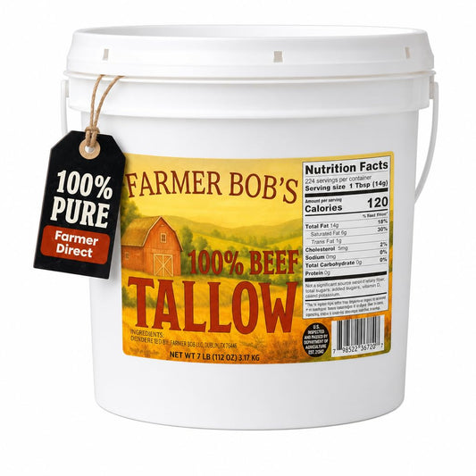 Farmer-Bob's-1-Beef-Tallow-for-Cooking,-Votated,-7lb-Tub---Made-in-122