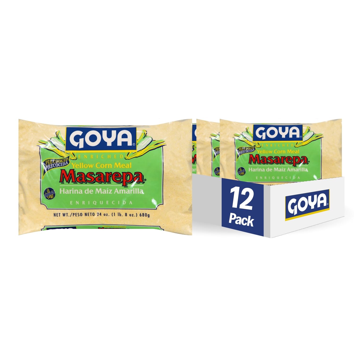 Goya-Foods-Masarepa-Pre-Cooked-Yellow-Corn-Meal,-24-Ounce-(Pack-of-12)-150