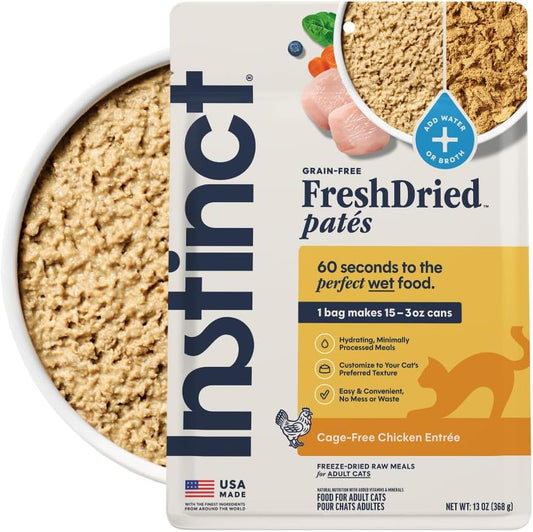 Instinct-FreshDried-Pates,-Freeze-Dried-Cat-Food,-Grain-Free---Cage-Free-Chicken-Entrée,-569