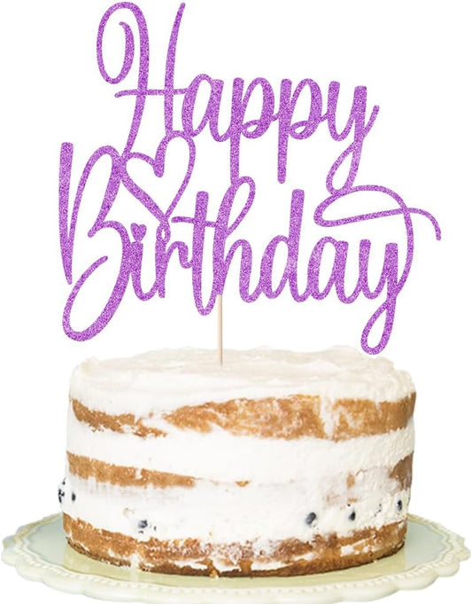 FLORCMET-Handmade-Glitter-Happy-Birthday-Cake-Topper--Happy-Birthday-Cake-Decor,Fabulous-Cake-Par---413