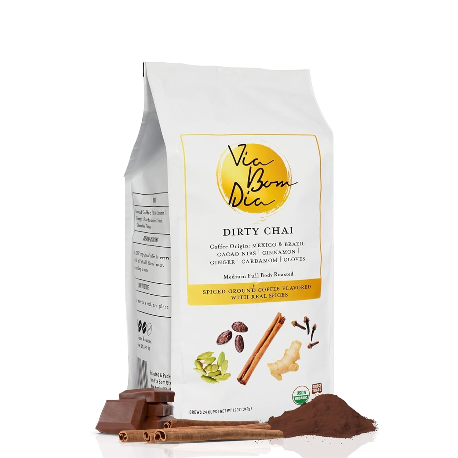 Via-Bom-Dia-1-Naturally-Flavored-Ground-Coffee,-Dirty-Chai,-Medium-Roast,-No-853