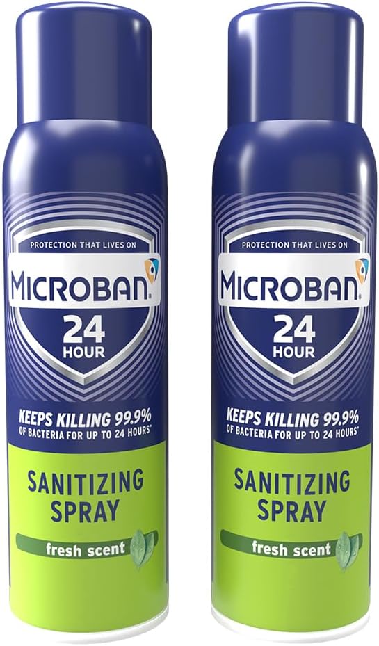 MICROBAN-Sanitizing-Spray,-15-oz.,-2-Pack,-Fresh-Scent,-Disinfects,-Sanitizes,-Eliminates-Odors,-and-Keeps-1710