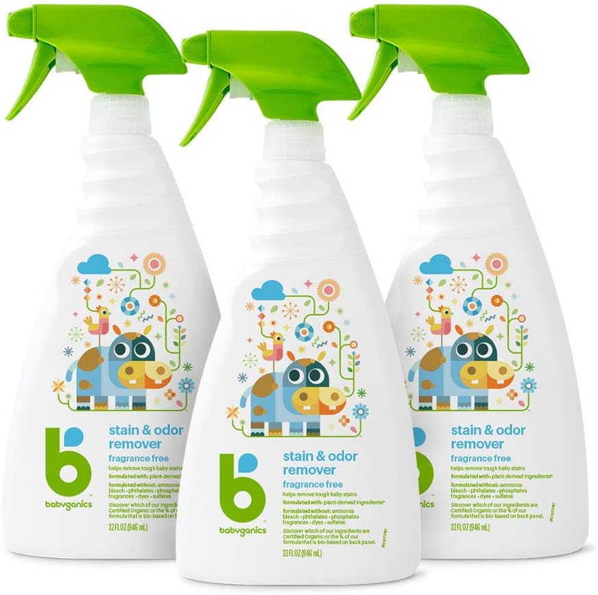 Babyganics-Stain-&-Odor-Remover,-Fragrance-Free,-32-oz-(Pack-2436