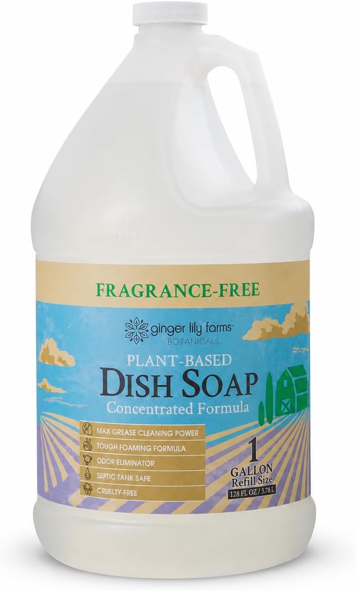 Ginger-Lily-Farms-Botanicals-Liquid-Dish-Soap,-128oz,-Fragrance-Free-----302