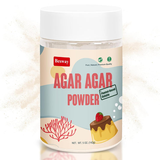 Besway-Agar-Agar-Powder-5-oz,-1-Natural-Red-Algae,-Gelatin-Substitute,-Halal-Non-GMO,-213