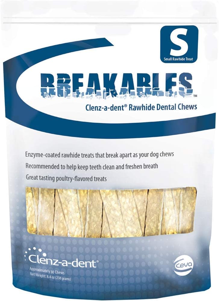 Animal-Health-Breakables-Clenz-A-Dent-Rawhide-Dental-Chews,-15Ct-2882