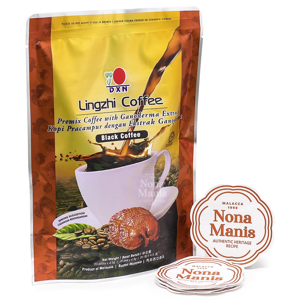 DXN-Lingzhi-Black-Coffee-+-5's-Nona-Manis---Posavasos-desechables-de101