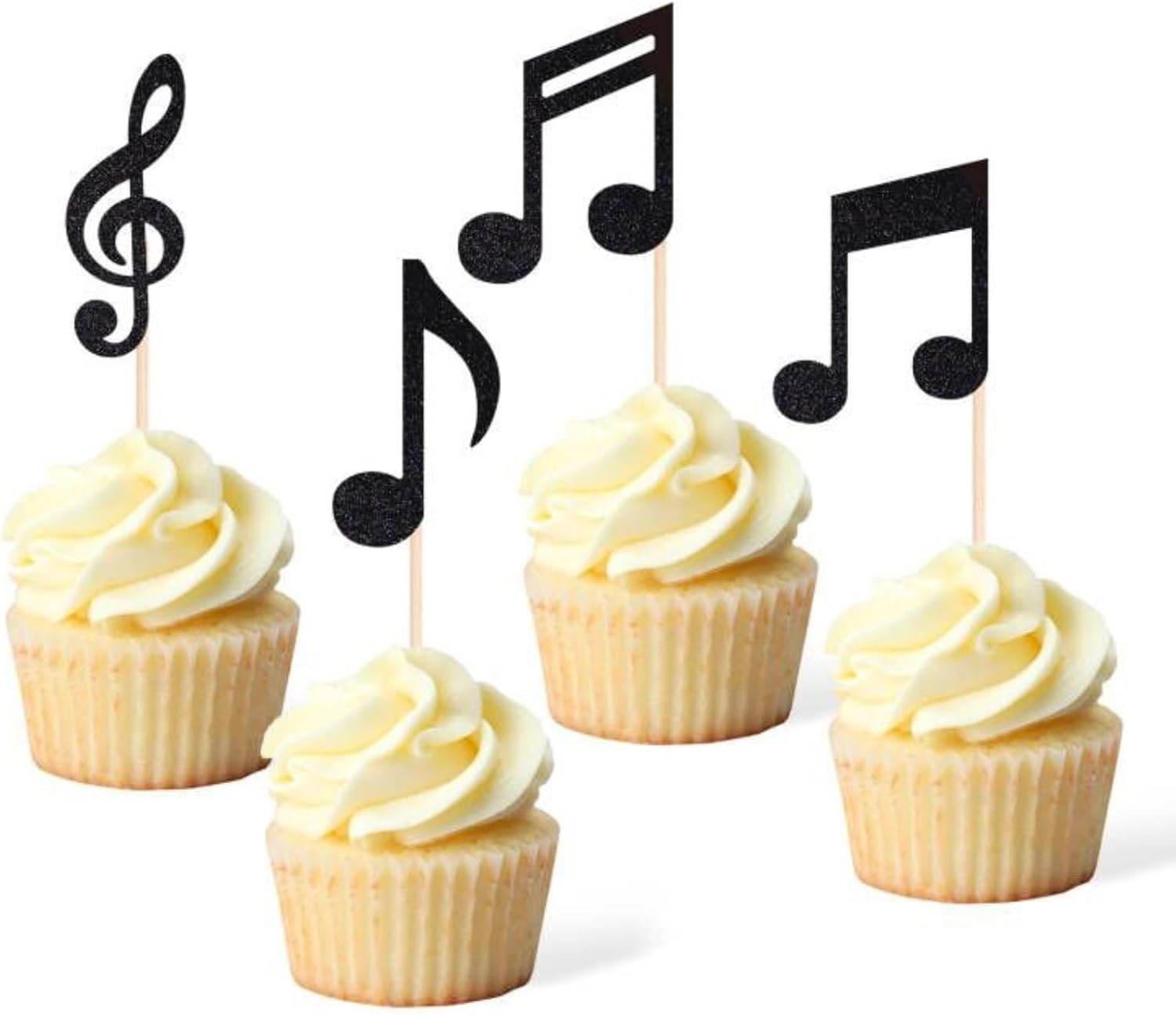 36pcs-Musical-Notes-Cupcake-Toppers?Black-Glitter-Note-Cupcake-Picks-For-Rock-Music-Themed-And-911