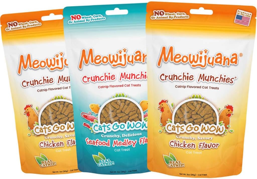 Meowijuana-Crunchie-Munchie-Catnip-Treats-Bundle-|-2-Chicken-and-1-Seafood-Medley-|-174