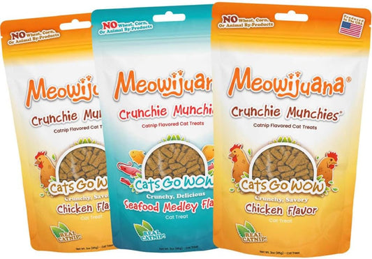 Meowijuana-Crunchie-Munchie-Catnip-Treats-Bundle-|-2-Chicken-and-1-Seafood-Medley-|-174