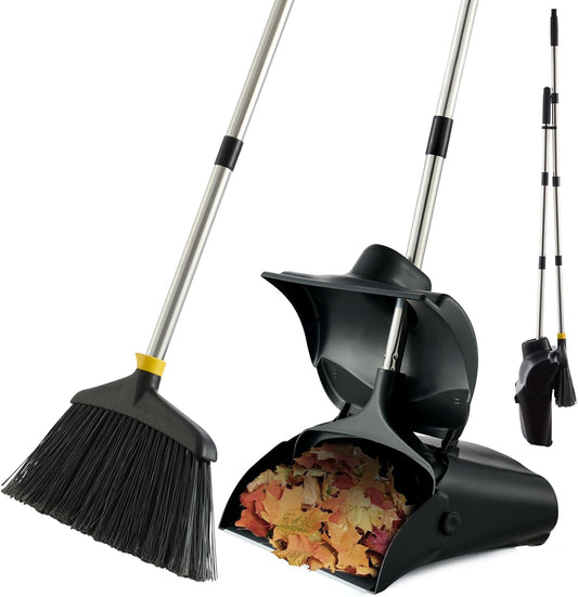 Outdoor-Broom-and-Dustpan-Set-with-Long-Handle,-Commercial-Upright-2507