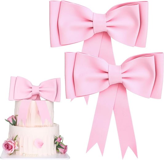 2-Pcs-Pink-Bow-Cake-Toppers-for-3629