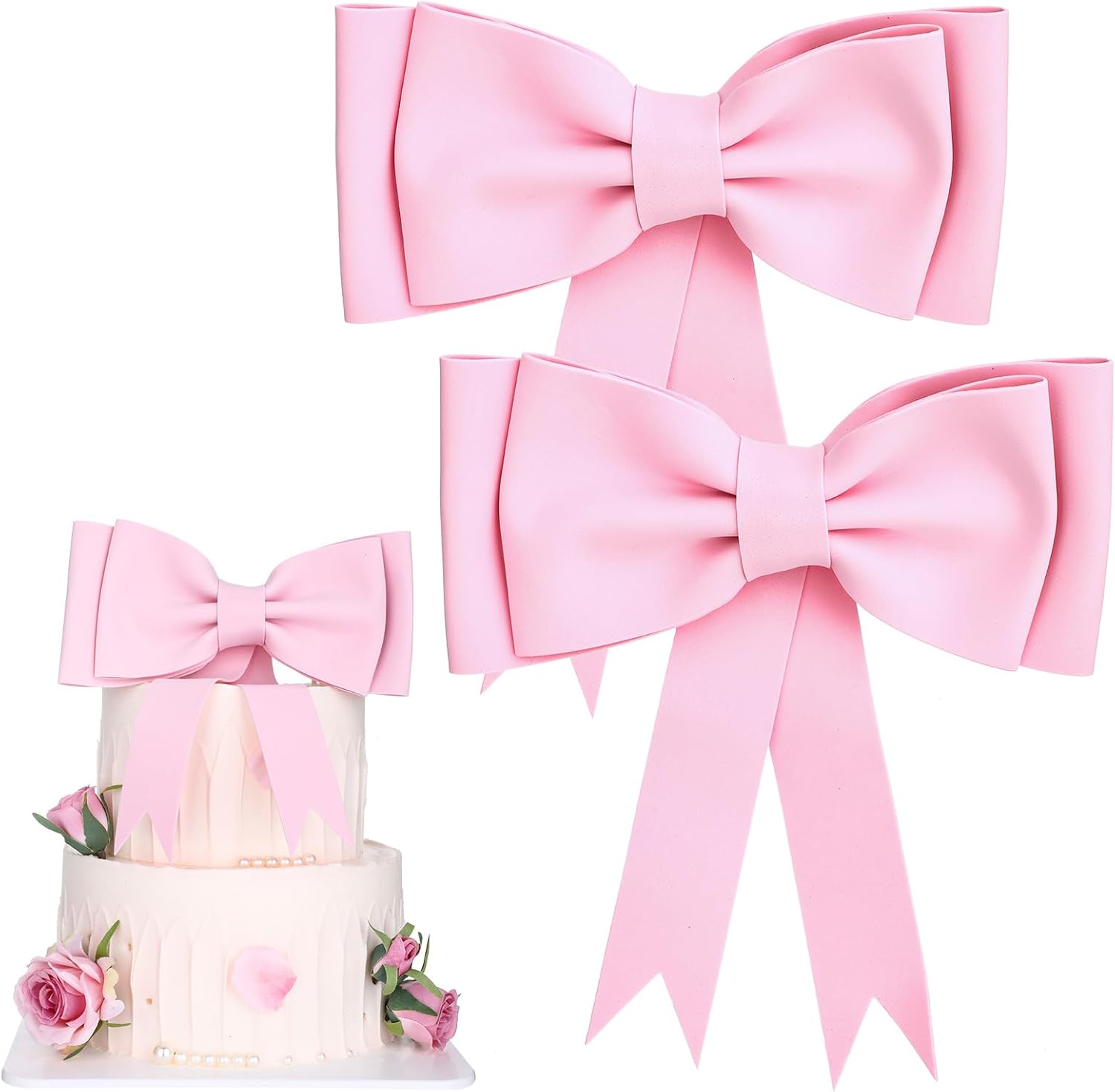 2-Pcs-Pink-Bow-Cake-Toppers-for-3680