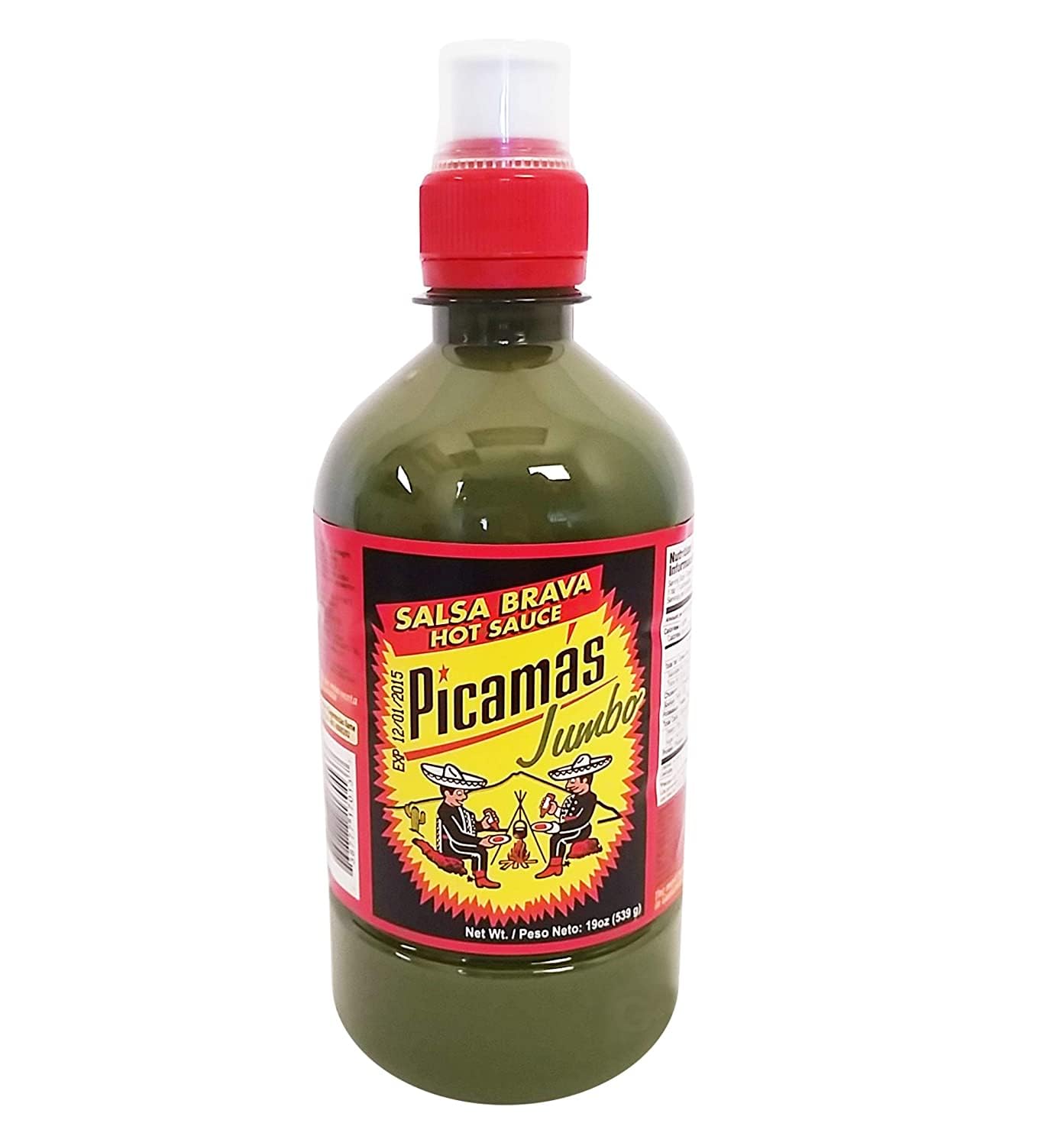 PICAMAS---Green-Jumbo-Hot-Sauce-Salsa-Brava-Picante-16oz-Bottles-(Pack-1006