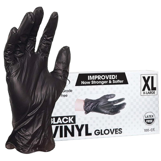ForPro-Disposable-Vinyl-Gloves,-Black,-Industrial-Grade,-Powder-Free,-Latex-Free,-Non-Sterile,-4563