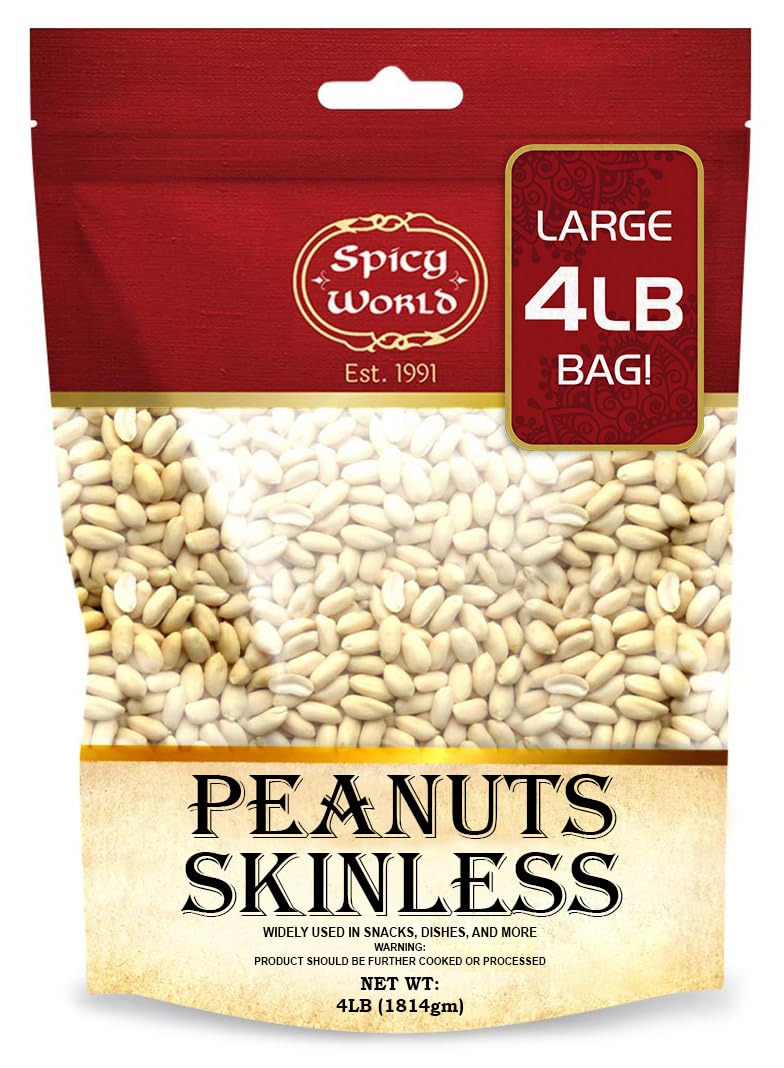 Spicy-World-Skinless-Peanuts,-Blanched-Raw-Peanuts-(Uncooked,-Unsalted)-4-Pound--(64oz)-~-All-USA-17