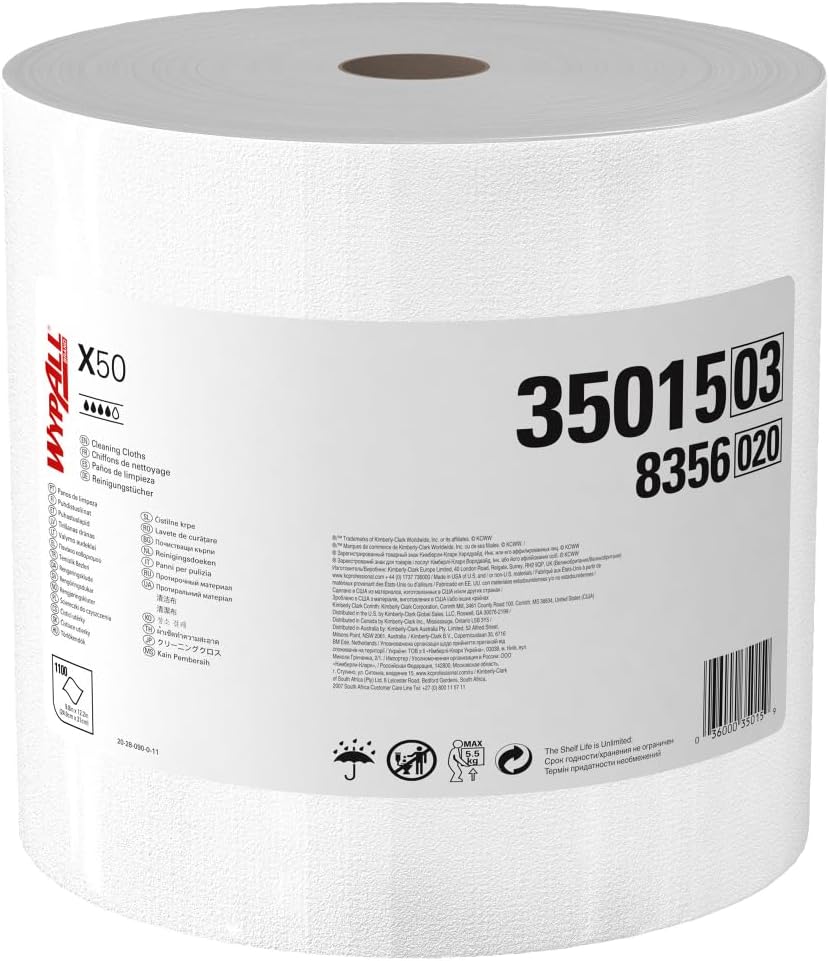 WypAll-GeneralClean-X50-Cloths-Cleaning-Wipes-(35015),-Jumbo,-Strong-Towels-for-Extended-Use,-White-(1-449