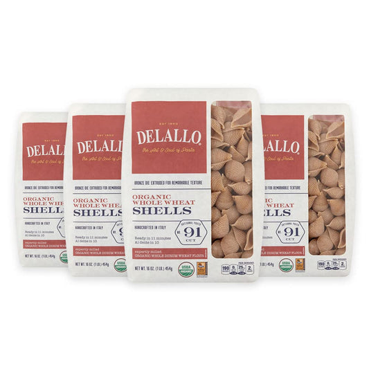 DeLallo-Whole-Wheat-Pasta-Shells,-1-Pound-Bag,-1458