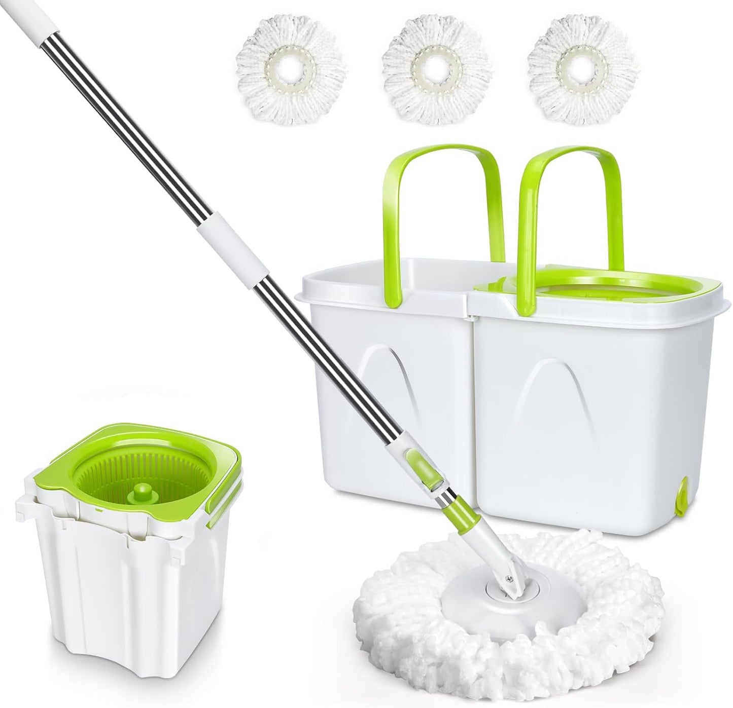 Spin-Mop-and-Bucket-with-Wringer-Set,-Separate-Clean-and-1145