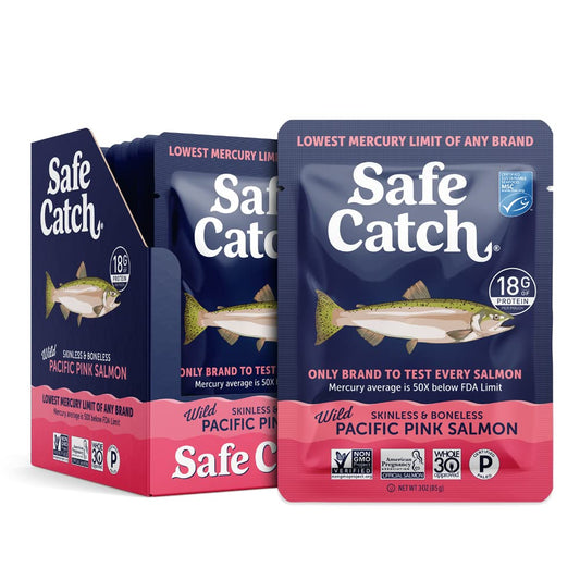 Safe-Catch-Wild-Pacific-Pink-Salmon,-3oz-Pouch,-12-Pack-|-Wild-Caught-Fish,-723
