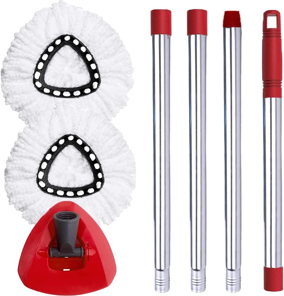 ANREKEYH-Spin-Mop-Head,-Base,-Handle-Replacement-for-O-Ceda-EasyWring-Microfiber-Spin-Mops,-2-Microfiber-1554