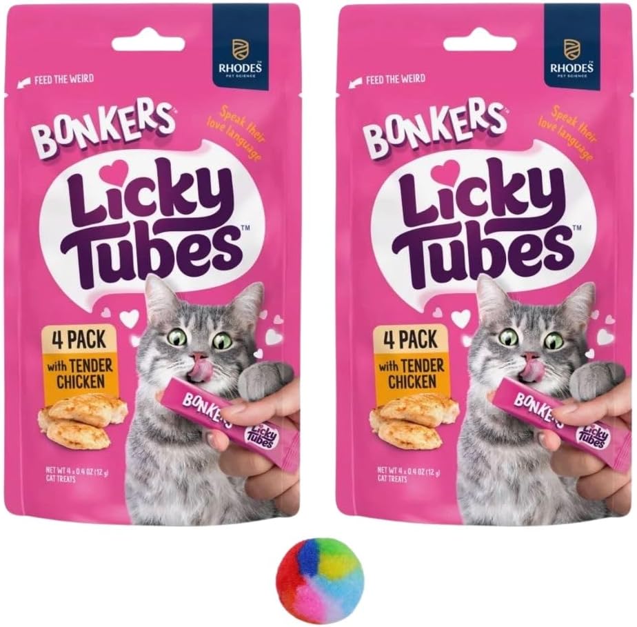 Bonkers-Licky-Tubes,-Wet-Lickable-Tube-Tender-Chicken-Flavor-Cat-Treats,-Real-Meat,-Training-79
