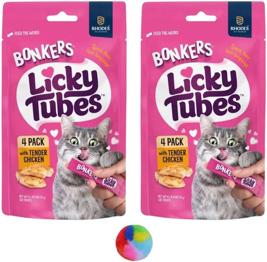 Bonkers-Licky-Tubes,-Wet-Lickable-Tube-Tender-Chicken-Flavor-Cat-Treats,-Real-Meat,-Training-79