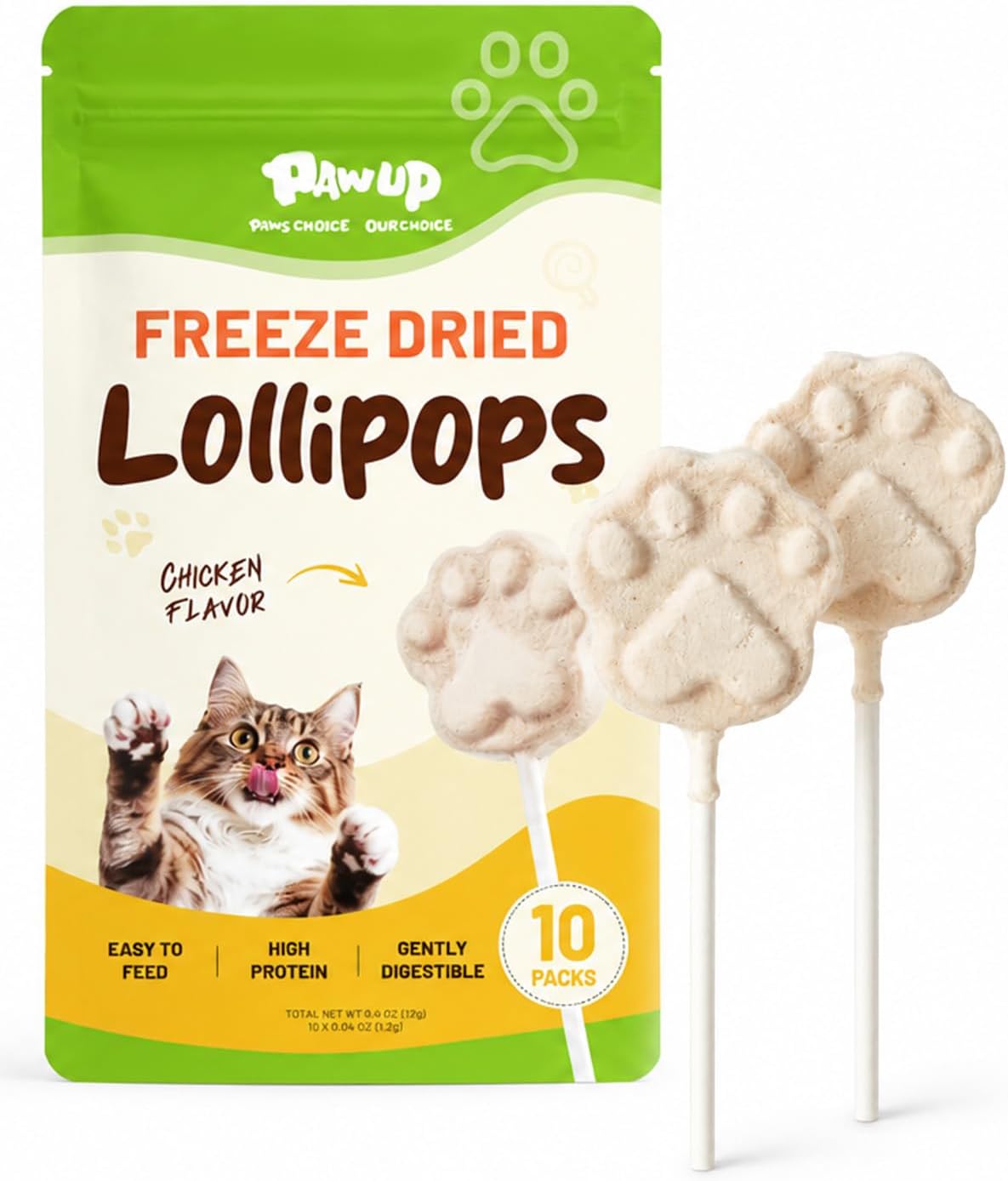 PAWUP-Freeze-Dried-Chicken-Cat-Treats,-High-Protein-Cat-Snacks,-10-Pack-|-Chicken-First,-147
