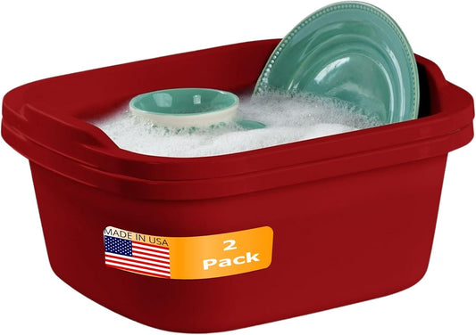 Tribello-2-Pack-Dish-Pans-for-Kitchen-Sink,-Plastic-Tub-Dishpan-3492