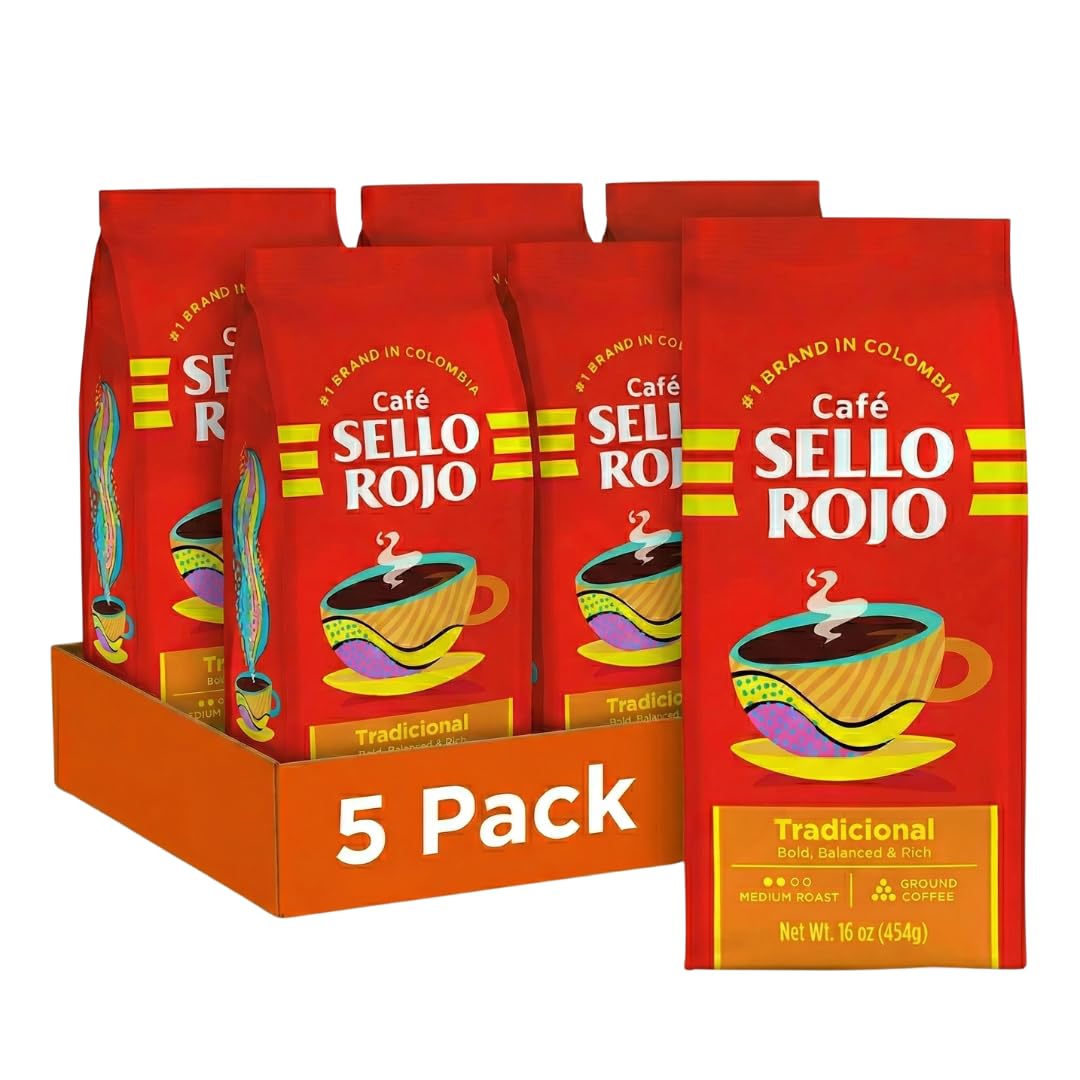 Sello-Rojo-Tradicional-Medium-Roast-Ground-Coffee,-16-oz-(Pack-of-5)---1445