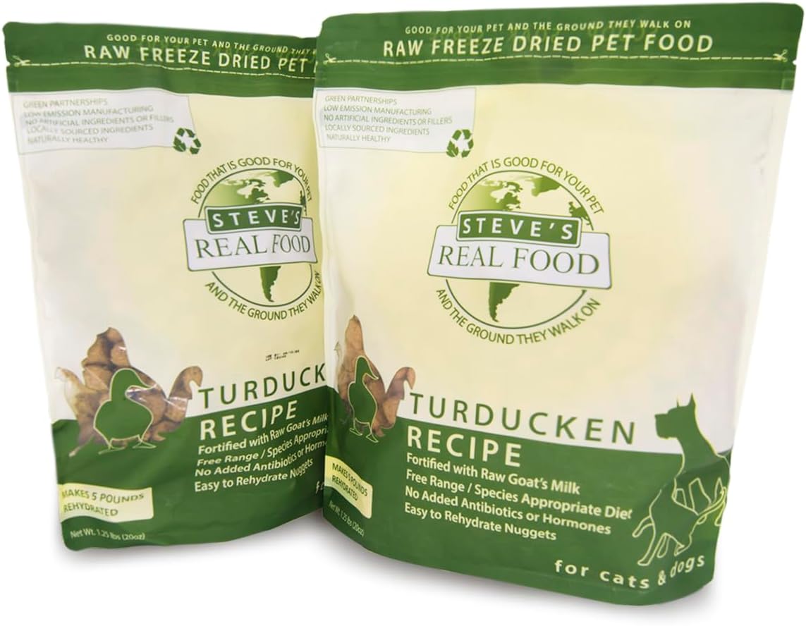 Steve's-Real-Food-Freeze-Dried-Raw-Food-Diet-for-Dogs-and-Cats,-2-Pack,-Turducken-1436