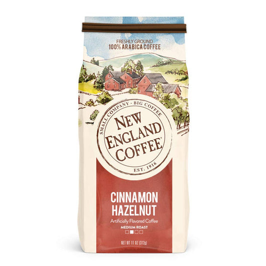New-England-Coffee-Cinnamon-Hazelnut-Medium-Roast-Ground-Coffee,-11oz-Bag-(Pack-of-2995