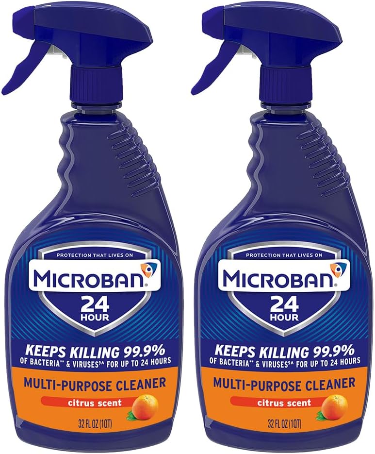 MICROBAN-Multi-Purpose-Cleaner,-32-oz.,-2-Pack,-Citrus,-Penetrates-Soap-Scum,-Greasy-Soils-and-Reduces-1326