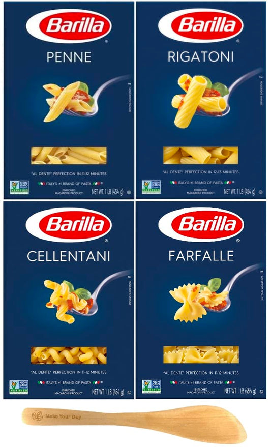 Barilla-Pasta,-Penne,-Rigatoni,-Cellentani,-and-Farfalle,-16-1102